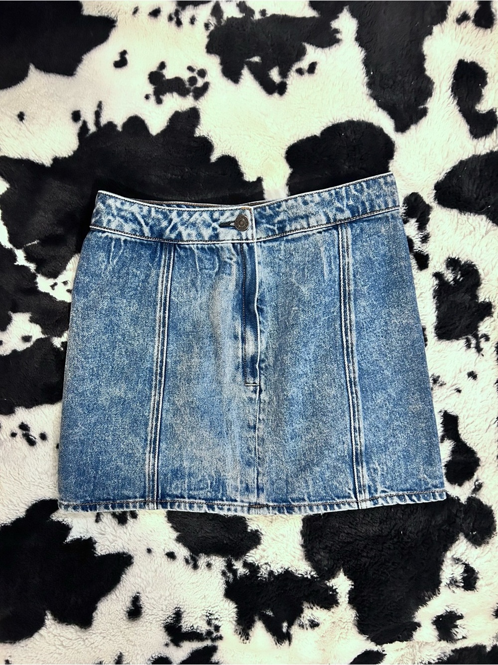 American Eagle Outfitters High Waist Acid Wash Jean Mini Skirt - Size 0 Short